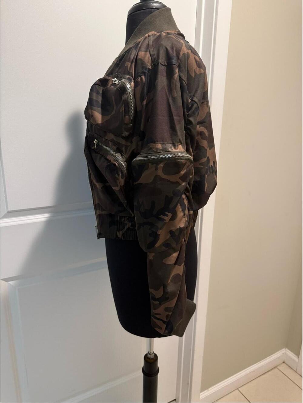 Camo Utility Bomber Jacket - Green Camo - Picture 5 of 8
